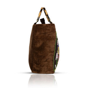Sac fourre-tout en velours brodé, élégant, fait main, sac fourre-tout naturel pour femmes, sacs à main d'été pour la plage, design unique - Product Image 3