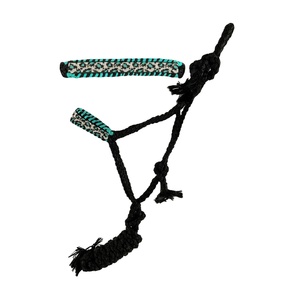 Customized Black Woven Nylon Mule <b>Halters</b> with Beaded Noseband Wholesale Manufacturer Supplier Saman Exports - Product Image 5
