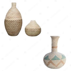 Vietrustic – Organisateur de plantes et de fleurs en gros, vase en jonc de mer en spirale, grands pots de plantes d'intérieur pour salon - Product Image 1