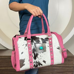 Nuevo Bolso de Diseño 2026 de Piel Genuina con Patrón Turquesa y Conchos, Bolso Bandolera Elegante y Moderno - Product Image 4