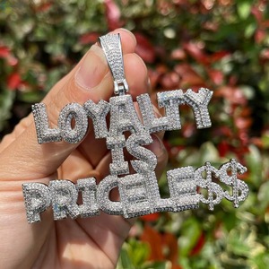 Iced Out Moissanite Letter Name Pendant Rose Gold Plated Hip Hop Themed Charms Custom Initial Letter Pendant Fashion Jewelry - Product Image 3