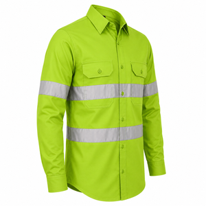 Wholesale Men Industrial Wear <b>Shirt</b> High Visibility Reflective Tape Long Sleeve Button Down <b>Shirt</b> Vibrant Tone <b>Welding</b> <b>Shirt</b> - Product Image 3