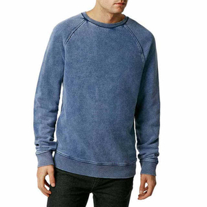 Sweat-shirt pour homme doublé polaire, délavé à l'acide, respirant, protection solaire, léger, style streetwear, col rond, fournisseur - Product Image 5