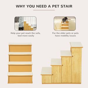 Scaletta per Animali Domestici con Rivestimento Imbottito per Cani e Gatti fino a 10 kg, Prodotto Naturale per Arredamento per Animali - Product Image 5
