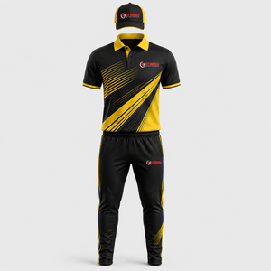 Conjunto Deportivo Fly Humble para Hombre, Negro y Dorado, Camiseta Polo de Manga Corta, Pantalones y Gorra, Transpirable, de Secado Rápido, con Estampado por Sublimación - Product Image 2