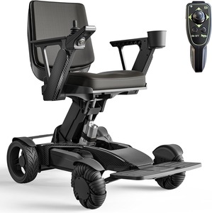 Fauteuil roulant électrique pliable pour adultes : télécommande et élévateur électrique inclus, dossier réglable, double moteur. - Product Image 2
