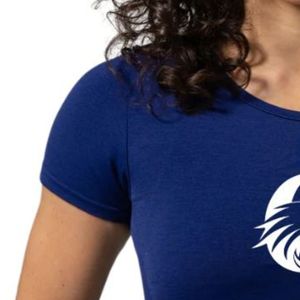 Camiseta Deportiva Ajustada de Manga Corta para Mujer, Color Azul Rey, para Gimnasio, Fitness, Yoga, Entrenamiento, Ropa Deportiva Transpirable - Product Image 4