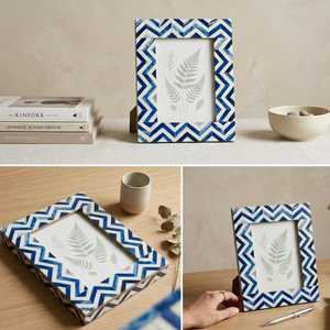Elarovia Luxe Abstract Resin <b>Frame</b> Contemporary Handmade <b>Picture</b> Display with Distinctive Black & <b>White</b> Mosaic Pattern, Custom - Product Image 4