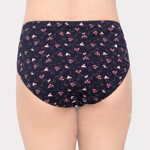 High-Waist Women's <b>Panties</b> Floral Print Cotton Spandex Breathable Knitted Everyday Underwear Standard Thickness Machine Washable - Product Image 6