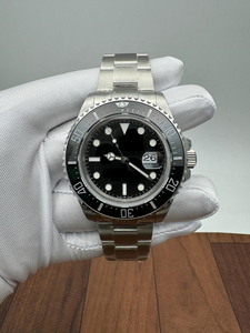 Reloj de Buceo Automático de Acero Inoxidable, de Alta Calidad, con Esfera Negra Mecánica, Bisel de Cerámica Negra para Brazalete, Cristal con Movimiento ETA - Product Image 1