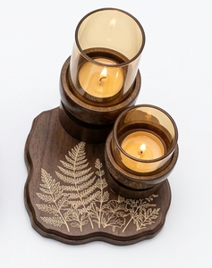 Round Wooden <b>Tea</b> <b>Light</b> Holder Handmade Home Decor <b>Christmas</b> - Product Image 4