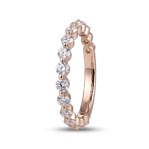 Magnífica banda de eternidad con diamantes de 01 quilates de peso total, con diamantes cultivados en laboratorio sostenibles engastados en platino con montura compartida (Co - Product Image 2