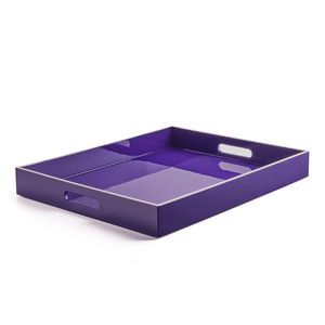 High Glossy Lacquer Serving <b>Trays</b> Luxury with Handles Decorative <b>Tray</b> for Ottoman, Coffee table, Kitchen and Bathroom - Product Image 3