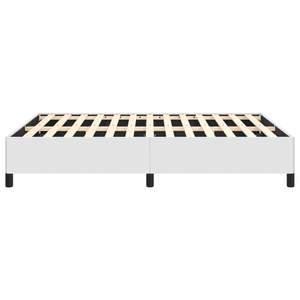 Cadre de lit double rembourré en similicuir blanc, en bois d'ingénierie et contreplaqué – Catégorie de produit : Lits rembourrés - Product Image 6