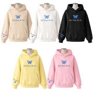 EHri OEM ผลิตเสื้อผ้าพิมพ์ลายแบบกำหนดเอง ซักกรด ด้านหน้าผ้าโพลีคอตตอน 300 กรัม พรีเมียม โอเวอร์ไซส์ ผ้าฟลีซ ยูนิเซ็กส์ สำหรับฤดูหนาว บุซับใน ประดับเลื่อม - Product Image 5