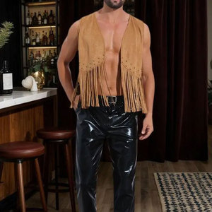 Chaleco de Cuero Genuino Ecológico para Hombre, Estilo Casual de Negocios, Vintage, Vaquero Occidental, Corte Regular Ajustado - Product Image 6