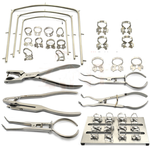 ชุดอุปกรณ์ยางกั้นน้ำ (Rubber Dam Kit) แบบ Kofferdam ทำจากสแตนเลสสตีล สำหรับงานทันตกรรมเอนโดดอนต์  พร้อมถาดเจาะ และเครื่องมือผ่าตัดทันตกรรม  ใช้ซ้ำได้ ได้รับมาตรฐาน CE - Product Image 1