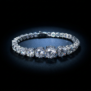 Certified S925 Sterling <b>Silver</b> Gold Plated IGI Certified Diamond Tennis <b>Bracelet</b> Brilliant Gradient Stone Link Unisex Wedding - Product Image 5