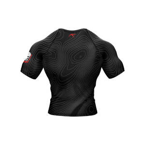 High Quality Unisex Sublimation Printed Breathable Quick Dry 180g Rash Guard Shorts Set Short <b>Sleeve</b> Compression Fit for BJJ MMA - Product Image 5