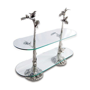 Elegant Look Round White <b>Top</b> Table With Bronze Metal Base And Gold Band Detail Wedding And Birthday Parties Cake Stand Supplies - Product Image 3