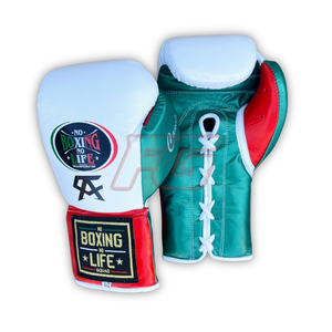 No Boxing No Life Guantes de Boxeo MMA de Cuero Genuino Estilo Mexicano con Cordones Antideslizantes de Dedo Completo que Absorben la Humedad para Entrenamiento y Sparring - Product Image 3