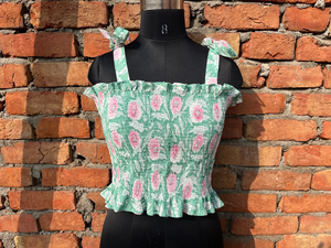 Vestido Largo Bohemio Hippie de Moda, Estampado a Mano, de Algodón con Diseño Floral, Cuello Cuadrado y Bordado, para Usar como Túnica o Prenda Exterior - Product Image 4