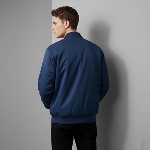 Chaqueta Varsity Personalizada 100% Lana con Cuello en V para Hombre, Estilo Oversize, Color Sólido, Hip Hop, Streetwear, con Logotipo Frontal - Product Image 3