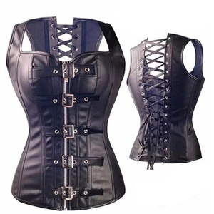 Corsé Moldeador de Satén Negro para Mujer, Control Firme, Diseño con Cierre de Gancho y Ojo, Transpirable, Uso Diario, Decorado con Volantes - Product Image 5