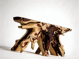 Offre Spéciale Tables Consoles en Racine d'Arbre 100% Bois de Rose Naturel d'Indonésie, Style Tropical Moderne Classique, Forme Libre, pour Entrée, Salle de Sport et Salon - Product Image 2