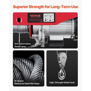 Treuil électrique 120 V de 1760 lb avec télécommande sans fil de 328 pi, hauteur de levage de 40 pi, treuil électrique simple/double à câble unique - Product Image 5