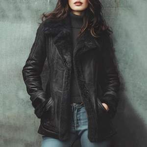 Veste d'extérieur en cuir pour femme, en cuir naturel, conçue pour un style de vie décontracté - Product Image 3