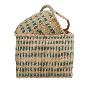 Cesta de mimbre de alta calidad para bebé con una cuna de ratán natural y algas marinas Regalo de Baby shower Venta al por mayor Cesta de fruta redonda antigua - Product Image 4