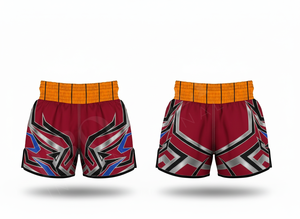 Shorts de Muay Thai pour hommes, design brodé personnalisé tendance, satin polyester, shorts de combat MMA, shorts d'entraînement de kickboxing - Product Image 4