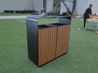 Couvercle de poubelle commerciale sur mesure en acier galvanisé pour poubelle de jardin à porte en bois, couvercle de bac à déchets extérieur