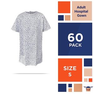 Unisex abiti da ospedale in cotone Polycotton abiti da allattamento per adulti bianchi chiusure a scatto davanti-dietro a maniche corte abiti per pazienti premaman - Product Image 2