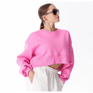 women short <b>sweatshirt</b> simple street style top <b>ladies</b> cropped <b>sweatshirt</b> cozy winter casual wear women cropped <b>sweatshirt</b> - Product Image 6