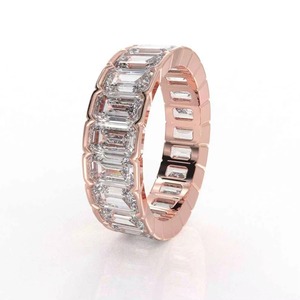 แหวนเพชรโมอิสซาไนต์ทรงเอเมอรัลด์สีเงินทันสมัย ยอดนิยมสูง เหมาะสำหรับงานหมั้นหรือโอกาสพิเศษ มีจำหน่ายในราคาโรงงาน - Product Image 4