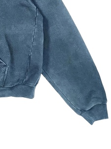 Sweat à capuche vintage premium épais délavé à l'acide pour homme, coupe oversize, streetwear, logo personnalisé, en molleton de coton, décontracté - Product Image 5