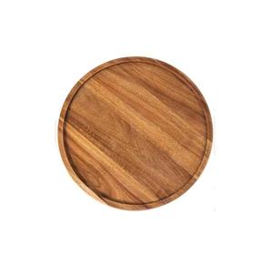 Assiettes en bois rondes en chêne, utilisées comme plateaux de service pour charcuterie, plateau à fromage, assiette à fruits, assiette à salade, assiette à pain - Product Image 1