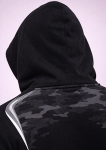 ชุดวอร์มลายพรางสีดำสำหรับผู้ชายพร้อมฮู้ด – ชุดกีฬาพร้อมโลโก้สั่งทำ |   ผู้ผลิตสินค้าภายใต้แบรนด์ของผู้จ้าง (OEM) - Product Image 6