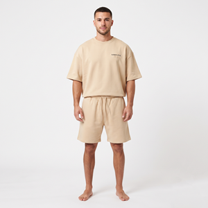 Ensemble de sport 2 pièces pour homme, été, respirant, haute qualité, t-shirt à manches courtes et short de sport - Product Image 1
