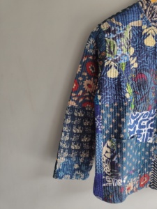 Quilted <b>Patchwork</b> <b>Jacket</b> Women's Mandarin Collar Full Sleeve Cotton Autumn Style Regular Length Batik Print Patch Pocket gift - Product Image 4