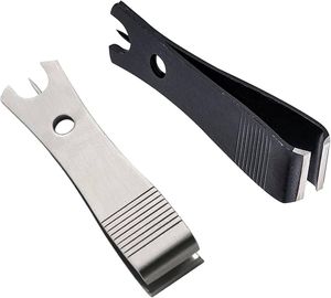 Cortador de Línea de Pesca de Acero Inoxidable Premium, Herramienta para Limpiar Anzuelos y Atar Nudos, Negro y Plateado, Juego de 2 Piezas - Product Image 1