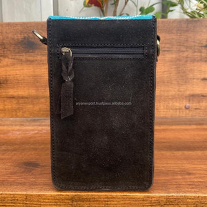 Nueva marca de moda, venta al por mayor, bolsos pequeños de cuero de ante para teléfono móvil para mujer, bolsos cruzados de cuero genuino occidental para teléfono móvil - Product Image 6