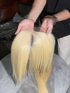 ผมตรงสีบลอนด์ 24 นิ้ว แบบมัดรวม พร้อมเชือกผูกปิดผม 5x5 HD lace glueless ผมแท้ 100% - Product Image 2