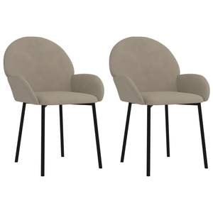 2pcs Light Gray <b>Velvet</b> <b>Dining</b> <b>Chairs</b> - Product Image 2
