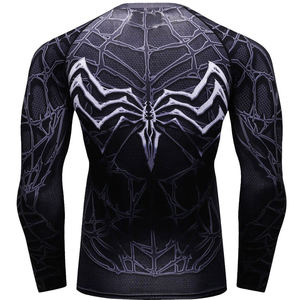 Freandy Sports MMA Rashguard à manches longues pour homme, imprimé par sublimation motif toile d'araignée, séchage rapide, compression, BJJ - Product Image 2