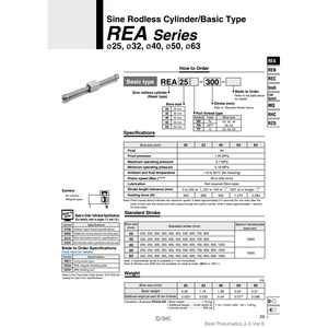 REA25-460 de cylindre sans tige de sinus pneumatique SMC - Product Image 2