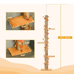 Tiragraffi per Gatti Regolabile da 80 a 95 Pollici, con Design Solido in Lana e Silicone dal Pavimento al Soffitto - Product Image 3