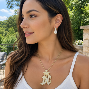 Colgante de Moissanita con Letra DC Chapado en Oro de Plata Esterlina 925, Color D VVS1, Estilo Iced Out Hip Hop, Amuleto Inicial para Hombre y Mujer, Joyería de Fiesta - Product Image 2